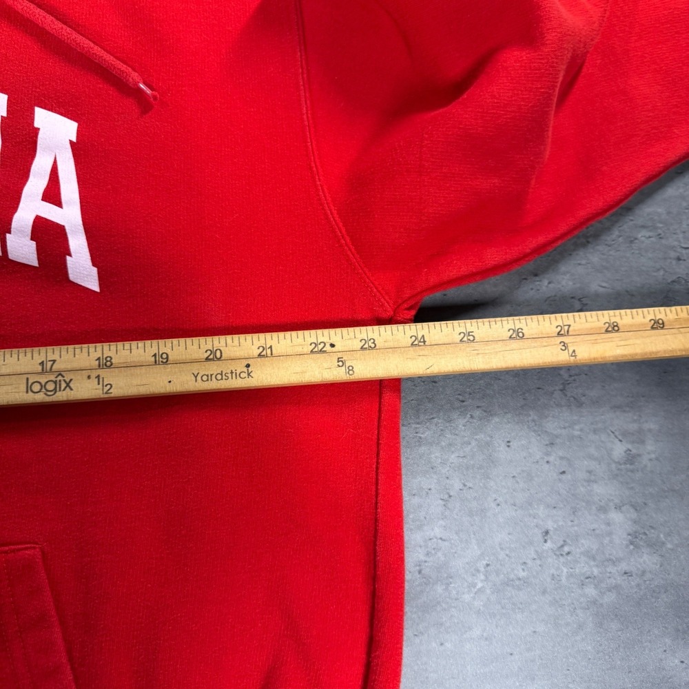 Vintage 90s Georgia Bulldogs Hoodie Mens Large Red White Full Zip Sweatshirt - Picture 6 of 7